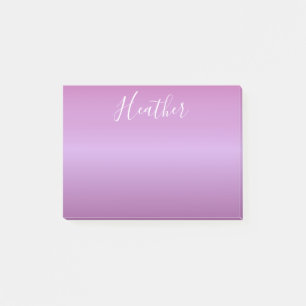 Bloco De Notas Violeta Roxa e Script Branco Personalizado