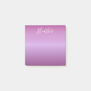 Bloco De Notas Violeta Roxa e Script Branco Personalizado