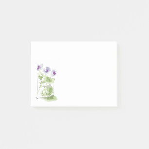 Bloco De Notas Violetas de Aquarela lavanda em um Jar Mason