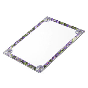 Bloco De Notas violetas em vidro luar