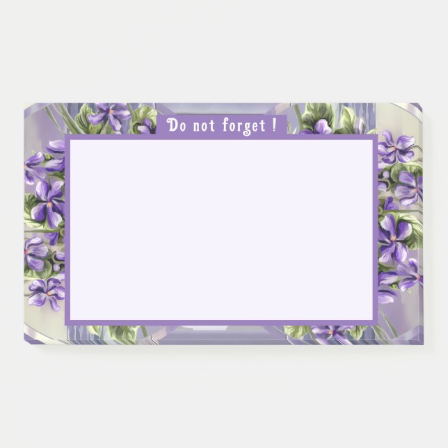 Bloco De Notas violetas em vidro luar (Frente)