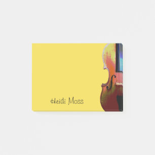 Bloco De Notas Violino Monograma Amarelo