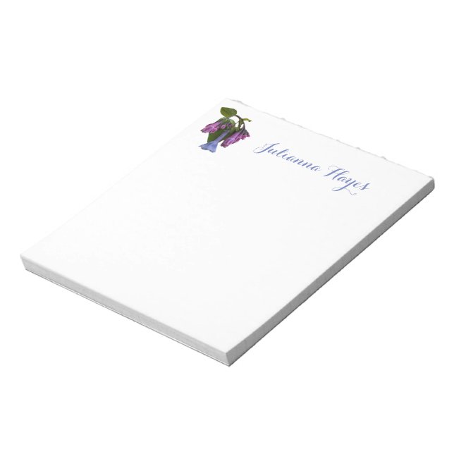 Bloco De Notas Virginia Bluebells Wildflower (Invertido)