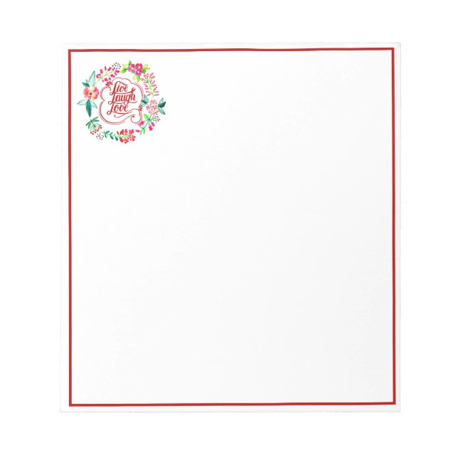 Bloco De Notas Viva riça ame floral  (Frente)