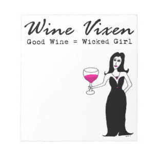 Bloco De Notas Vixen "Bom vinho = Menina Molhada"