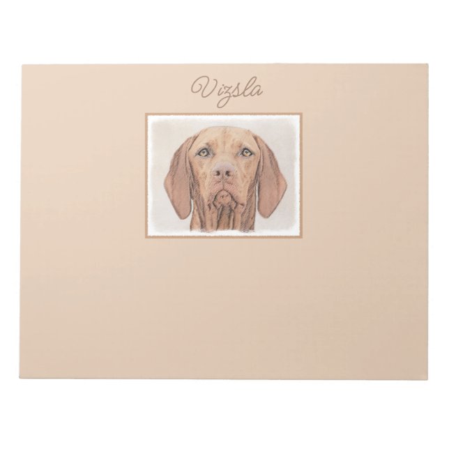 Bloco De Notas Vizsla Painting - Notepad de Arte Cachorra Origina (Frente)
