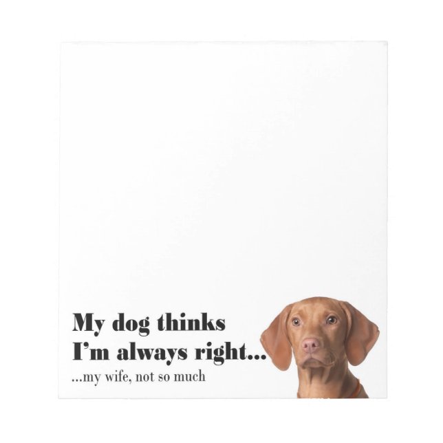 Bloco De Notas Vizsla v Wife Notepad (Frente)