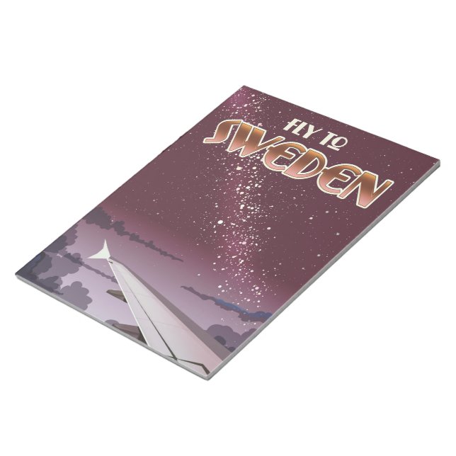 Bloco De Notas Voar para a Suecia (Inclinado)