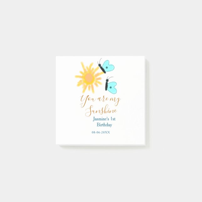 Bloco De Notas Você é minha borboleta azul-alaranjada (Frente)