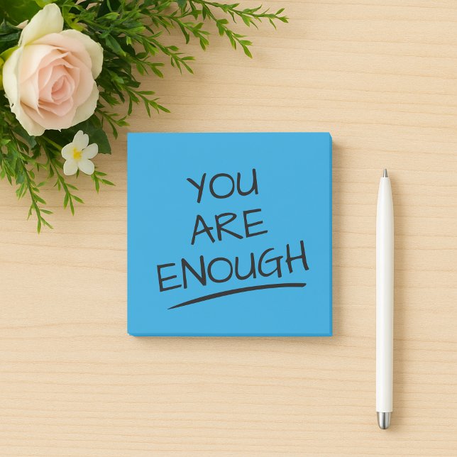 Bloco De Notas Você É Suficiente Positivo (Blue you are enough sticky notes! Positivity for you and others!)