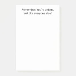 Bloco De Notas Você é único como todo mundo, Engraçado, Personali