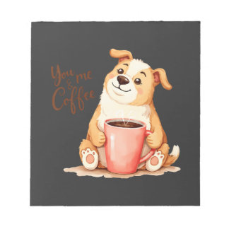 Bloco De Notas Você & eu Café - Corgi Fofo & Café Aconchegante