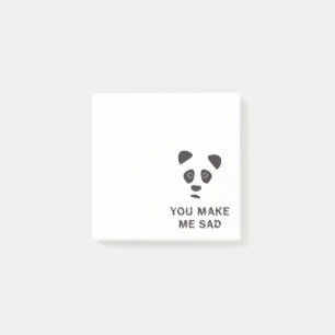 Bloco De Notas Você me deixa triste. Triste panda.