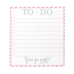 Bloco De Notas Você vai menina! Lista de afazeres