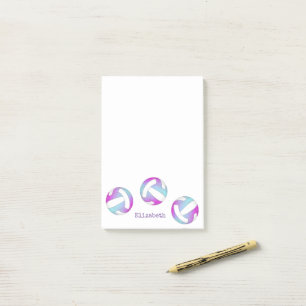 Bloco De Notas vôlei púrpura, rosa, personalizada