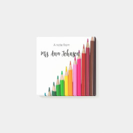 Bloco De Notas Voltar à escola: lápis coloridos adicionar nome an