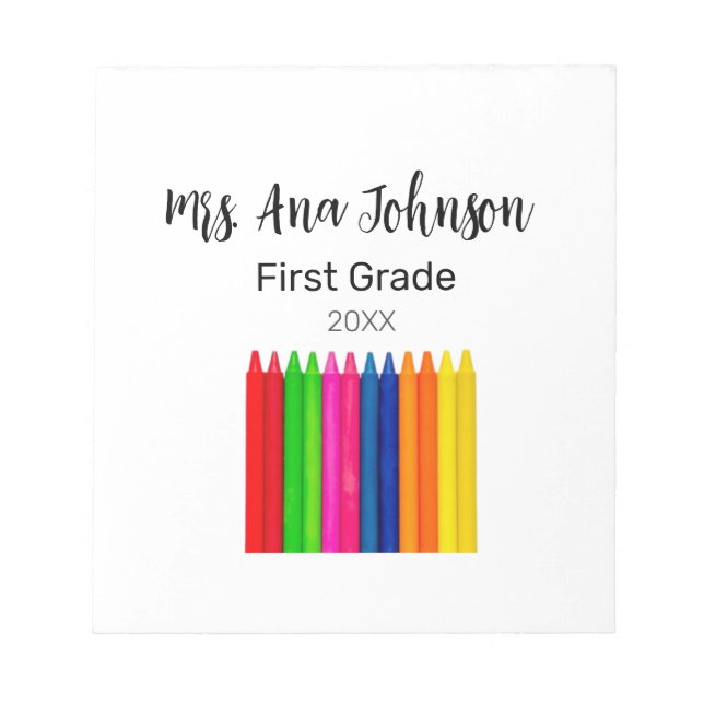 Bloco De Notas Voltar aos lápis da escola adicionar classe de nom (Frente)