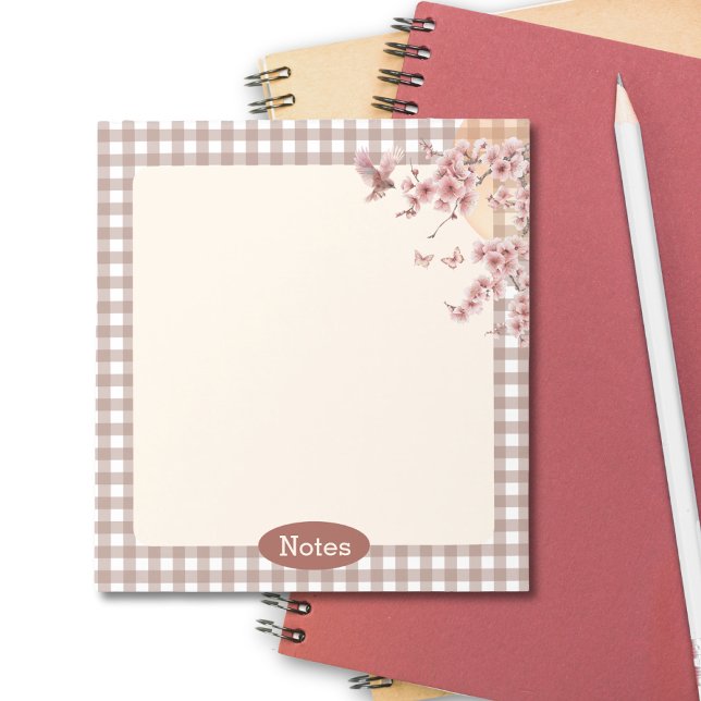Bloco De Notas Voltar aos materiais de sala de aula de professore (Back to School Notes Cherry Blossom Japanese Style Notepad)
