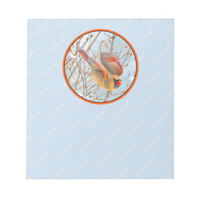 Bloco De Notas Voo Cardinal do norte - Fotografia Original (Frente)