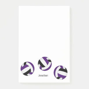 Bloco De Notas vulgo preto roxo simples com nome de atleta