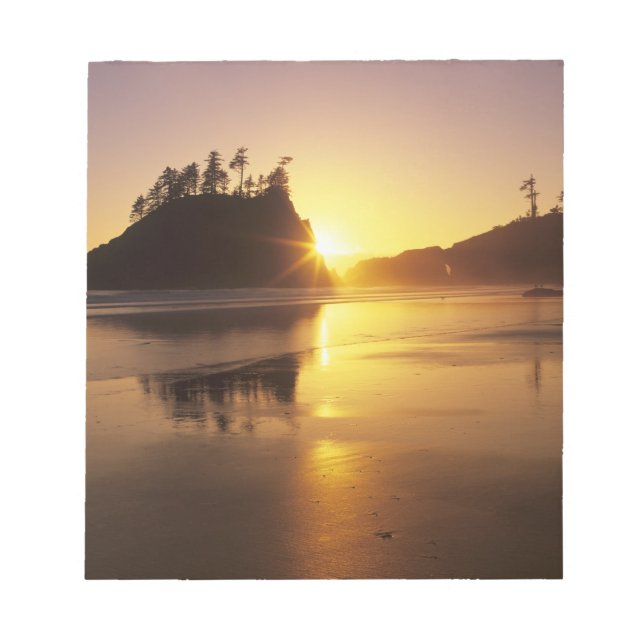 Bloco De Notas WA, Parque Nacional Olympic, Segunda Praia ao pôr  (Frente)