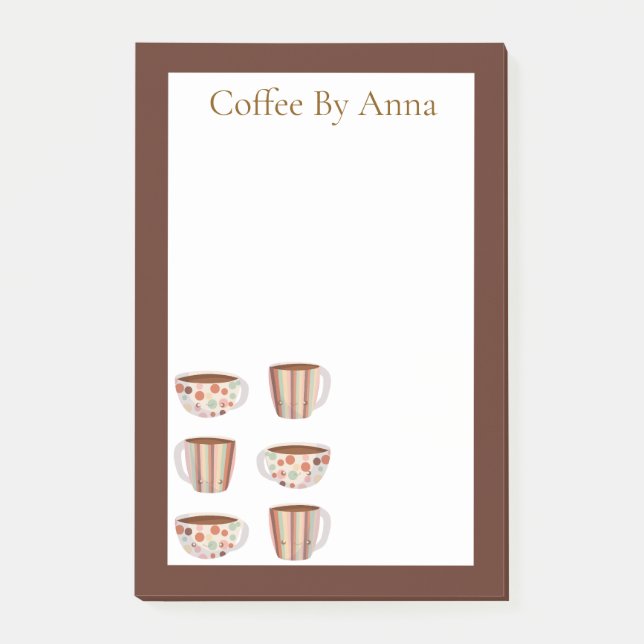 Bloco De Notas Warm Circle Pattern On Cups Of Coffee (Frente)