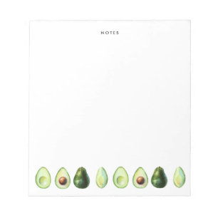 Bloco De Notas Watercolor Avocado Garland Personalizado