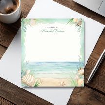 Watercolor Beach Green Tropical Deixa a natureza