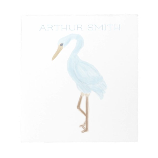 Bloco De Notas Watercolor Blue Crane (Frente)