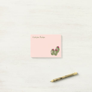 Bloco De Notas Watercolor Cactus em Bloom com Seu Nome