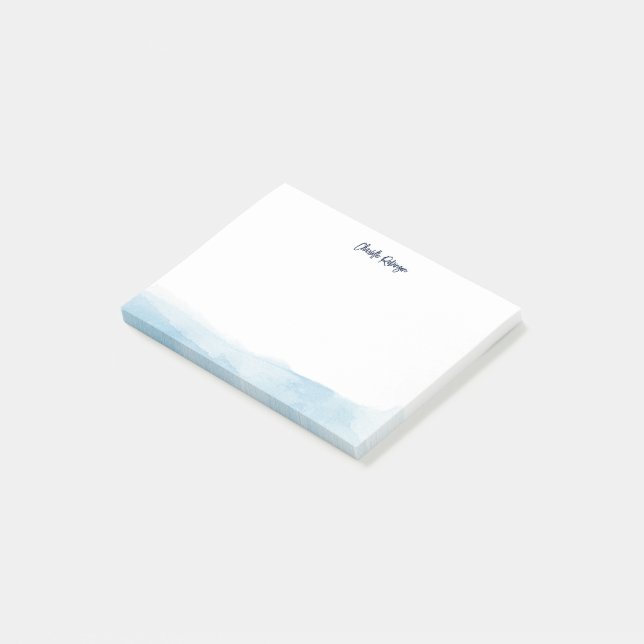 Bloco De Notas Watercolor de Script Elegante Personalizado (Inclinado)