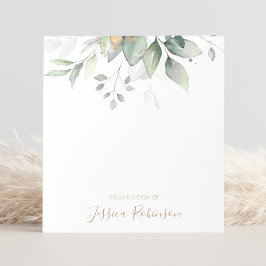 Bloco De Notas Watercolor Eucalyptus Greenery Personalizado
