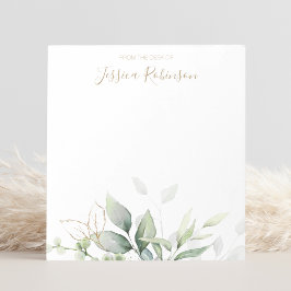 Bloco De Notas Watercolor Eucalyptus Greenery Personalizado