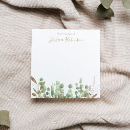 Bloco De Notas Watercolor Eucalyptus Greenery Personalizado