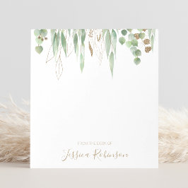 Bloco De Notas Watercolor Eucalyptus Greenery Personalizado