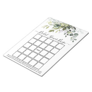 Bloco De Notas Watercolor Greenery Chá de panela Bingo