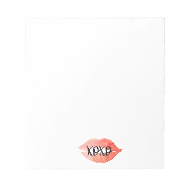 Bloco De Notas Watercolor Kiss XOXO (Frente)