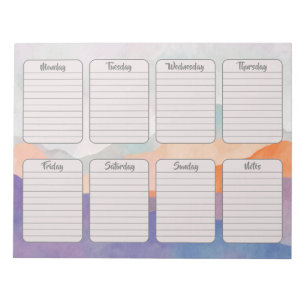 Bloco De Notas Watercolor Mounts Weekly Planner Rasge