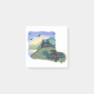 Bloco De Notas Watercolor Painting Fantasy Fortress Castle Life