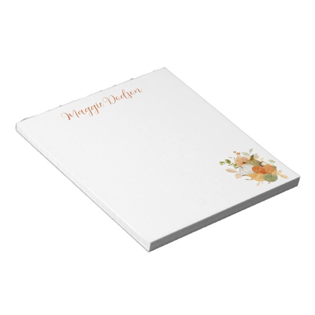Bloco De Notas Watercolor Pumpkin Notepad (Inclinado)