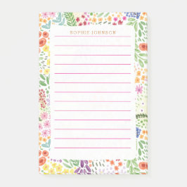 Bloco De Notas Watercolor Spring Cute Flowers Floral Pretty Girly