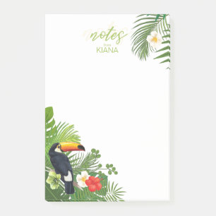 Bloco De Notas Watercolor Tropical w/Toucan Green ID577