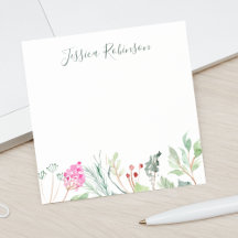 Watercolor Willowers Nome Personalizado Floral