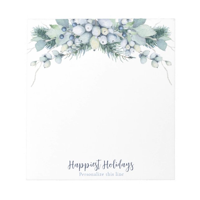 Bloco De Notas Watercolor Winter Boho Floral Personalized (Frente)