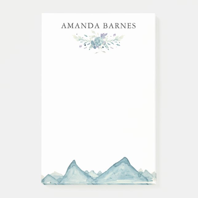 Bloco De Notas Watercolor Winter Floral (Frente)