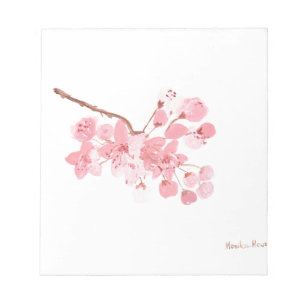 Bloco De Notas Watercolour do original da flor de cerejeira