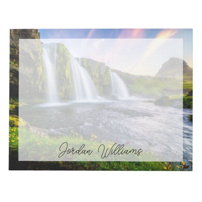 Bloco De Notas Waterfalls | Kirkjufellsfoss, Iceland (Frente)