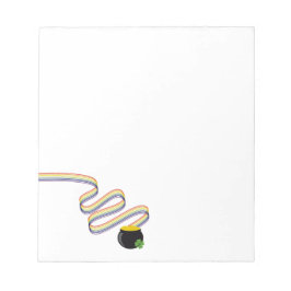 Bloco De Notas Wavy Rainbow Stripes Leading to Pot of Gold