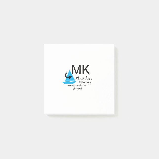 Bloco De Notas Web site do agente do viagem da seta preta do barc (Frente)