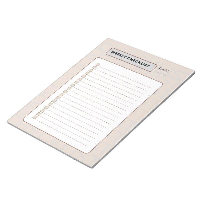 Bloco De Notas Weekly Checklist Planner  (Inclinado)